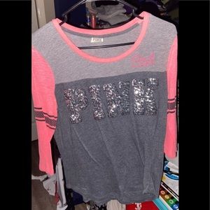 VS pink shirt. 3/4 sleeve. small